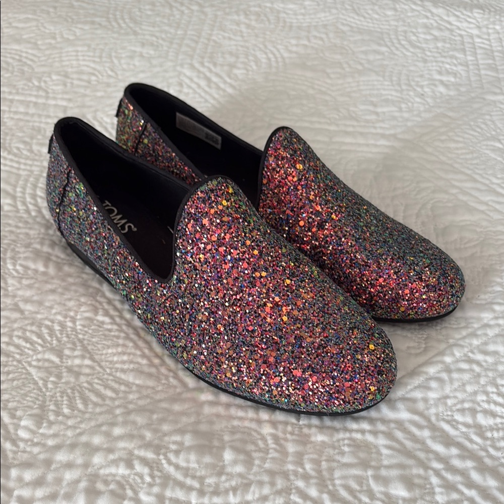 Toms Multicolor Glitter Slip-On Flats